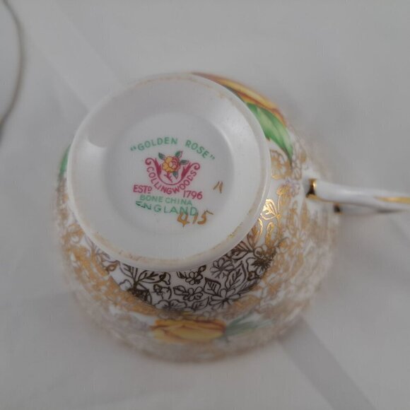 Collingwoods Wide Mouth Golden Rose Tea Cup & Saucer - Picture 15 of 16